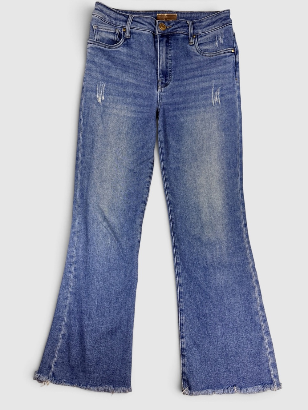 Kut From The Kloth Kelsey High Rise Fab Ab Ankle Flare Raw Hem Jeans